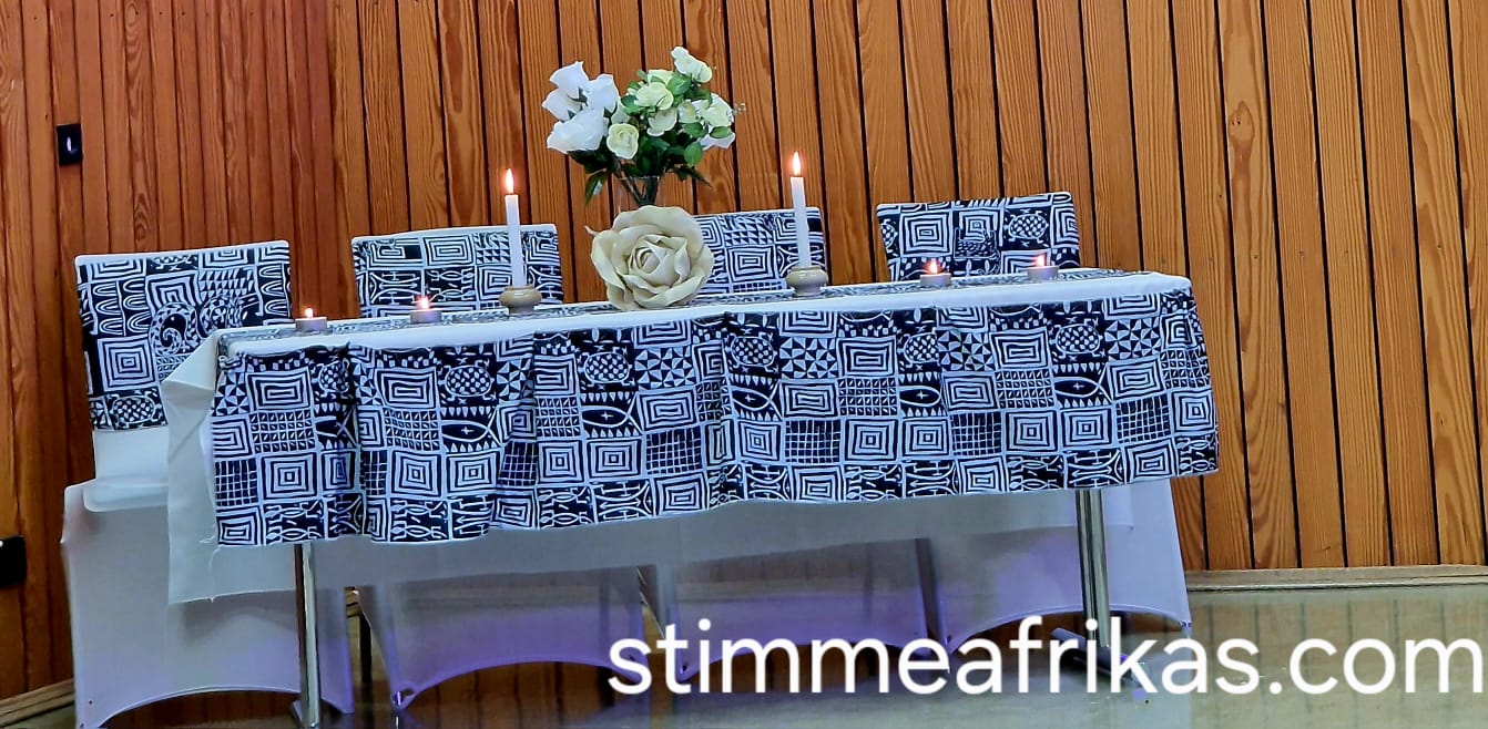 Decorated Table with Cameroonian Motif and Candles